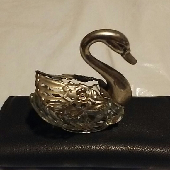Silver Plate/ Crystal Swan - Picture 2 of 4